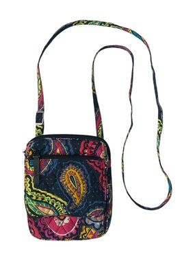 Vera Bradley Mini Hipster Crossbody Bag Twilight Paisley Black Multicolour‎